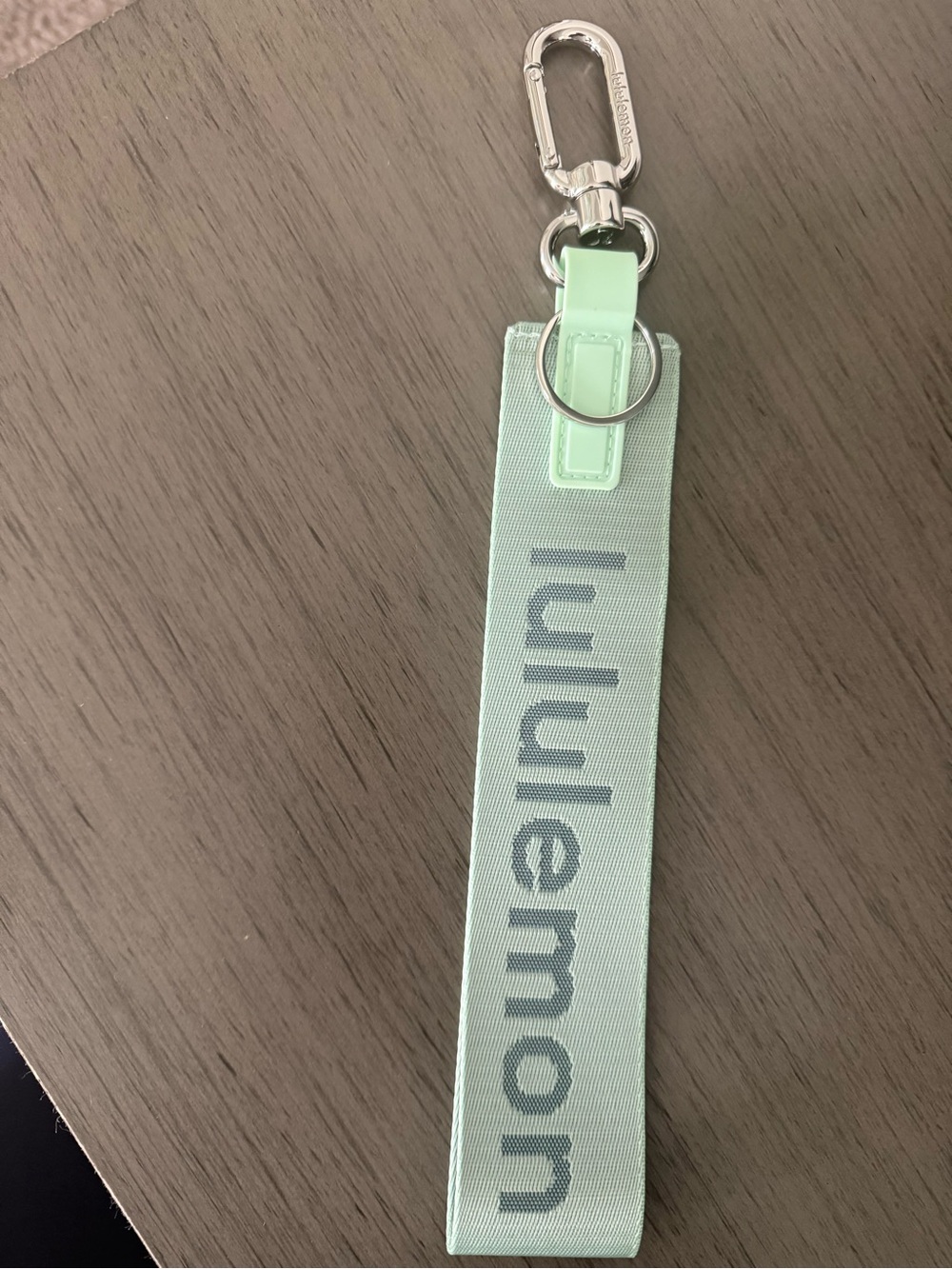 lululemon athletica Mint Green Branded Wristlet Key Holder